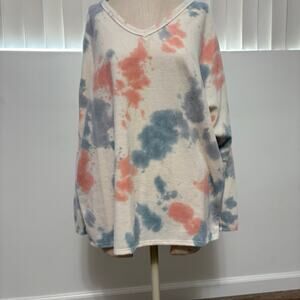 NWT HOPELY Boutique Tie Dye Women's  Long Sleeve Top Large